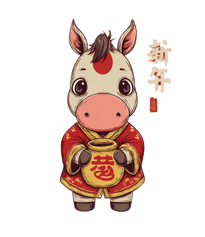 Prosperous Horse Illustration Vinyl Car Decal Sticker – Waterproof & UV-Resistant 3.946666666666666