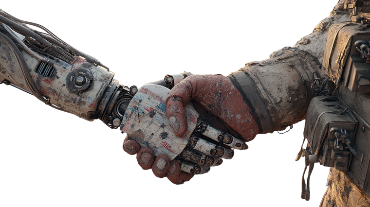 Human-Ai Handshake V3 Vinyl Car Decal Sticker – Waterproof & UV-Resistant 2.72"