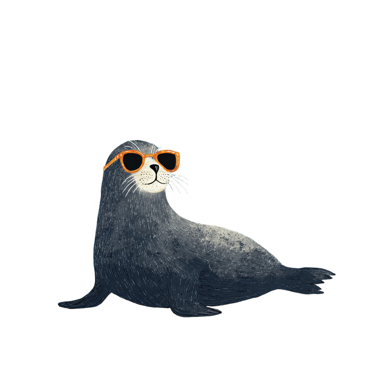 Sunbathing Seal V2 Vinyl Car Decal Sticker – Waterproof & UV-Resistant 3.4133333333333336"