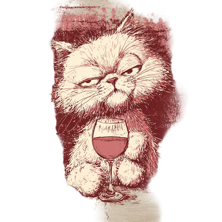 Mischievous Cat T-Shirt Vinyl Car Decal Sticker – Waterproof & UV-Resistant 6.826666666666667"