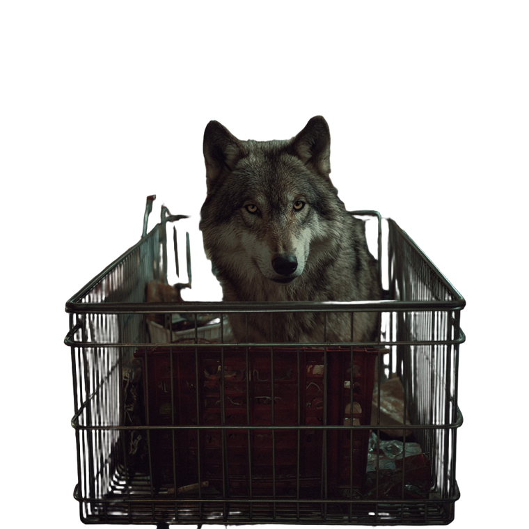 Wolf In Cart V2 Vinyl Car Decal Sticker – Waterproof & UV-Resistant 6.826666666666667"