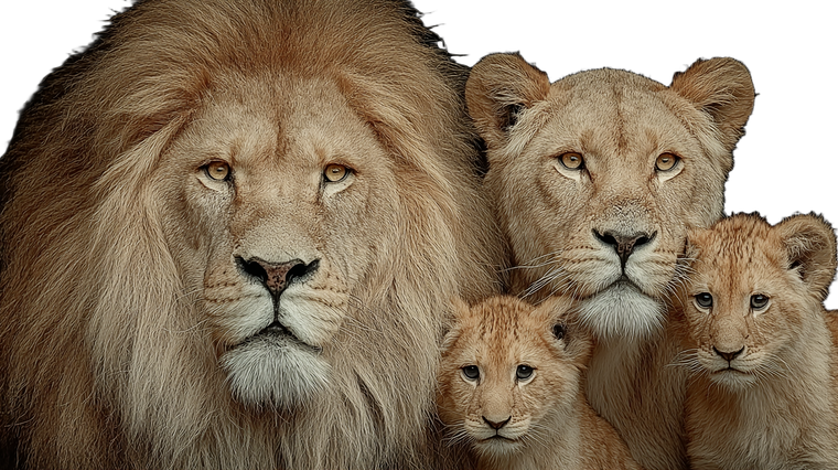 Majestic Lion Family V5 Vinyl Car Decal Sticker – Waterproof & UV-Resistant 5.4