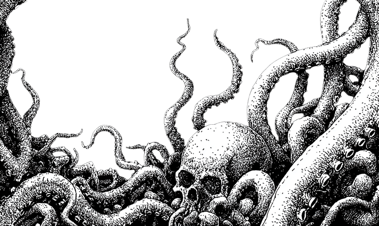 Horror Tentacle Drawing Vinyl Car Decal Sticker – Waterproof & UV-Resistant 5.653333333333333"