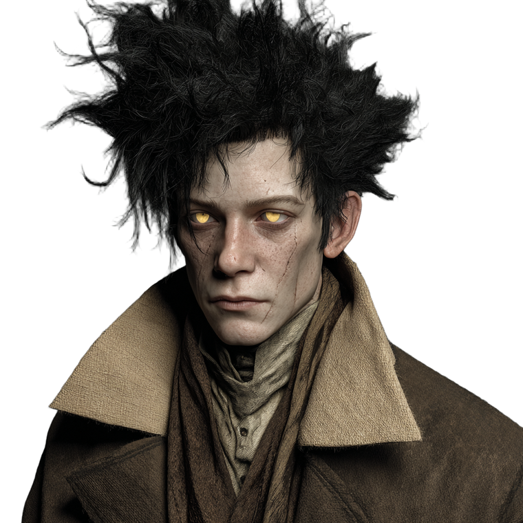 Spikey-Haired Man Vinyl Car Decal Sticker – Waterproof & UV-Resistant 3.4133333333333336"