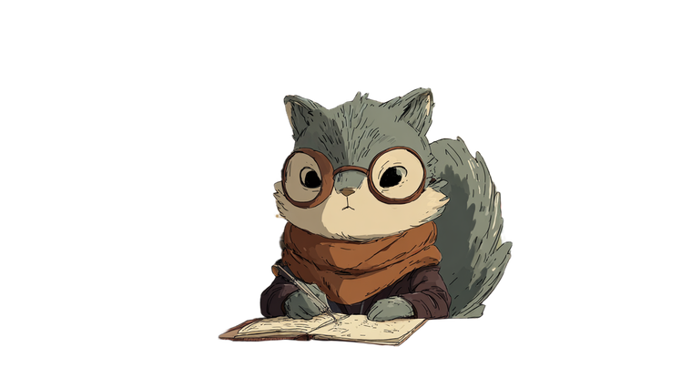 Ghibli Squirrel Writer Vinyl Car Decal Sticker – Waterproof & UV-Resistant 2.72"