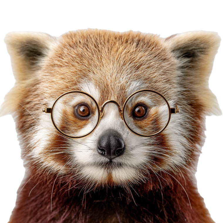 Red Panda Glasses Vinyl Car Decal Sticker – Waterproof & UV-Resistant 6.826666666666667"