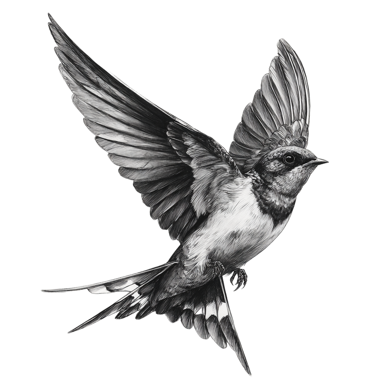 Swallow Tattoo Design V2 Vinyl Car Decal Sticker – Waterproof & UV-Resistant 3.4133333333333336"