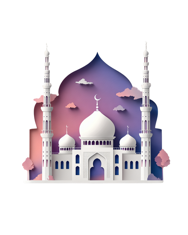 White Mosque Illustration Vinyl Car Decal Sticker – Waterproof & UV-Resistant 4.0"