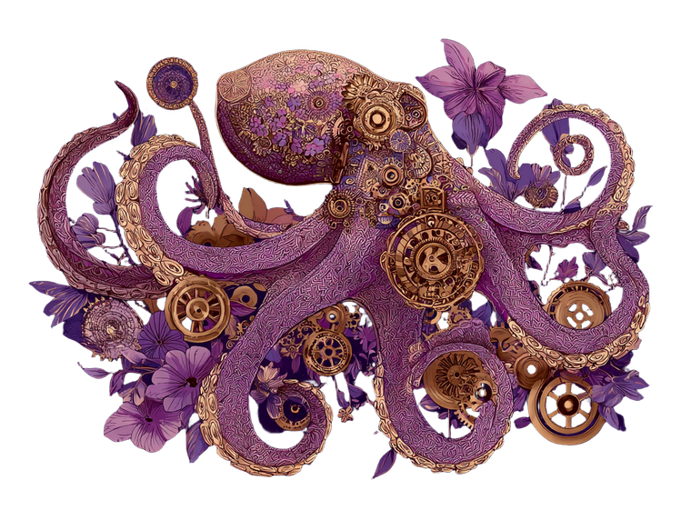 Steampunk Octopus V3 Vinyl Car Decal Sticker – Waterproof & UV-Resistant 3.0933333333333333"