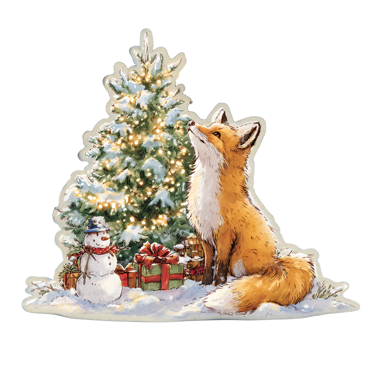 Cozy Christmas Fox Vinyl Car Decal Sticker – Waterproof & UV-Resistant 6.826666666666667"