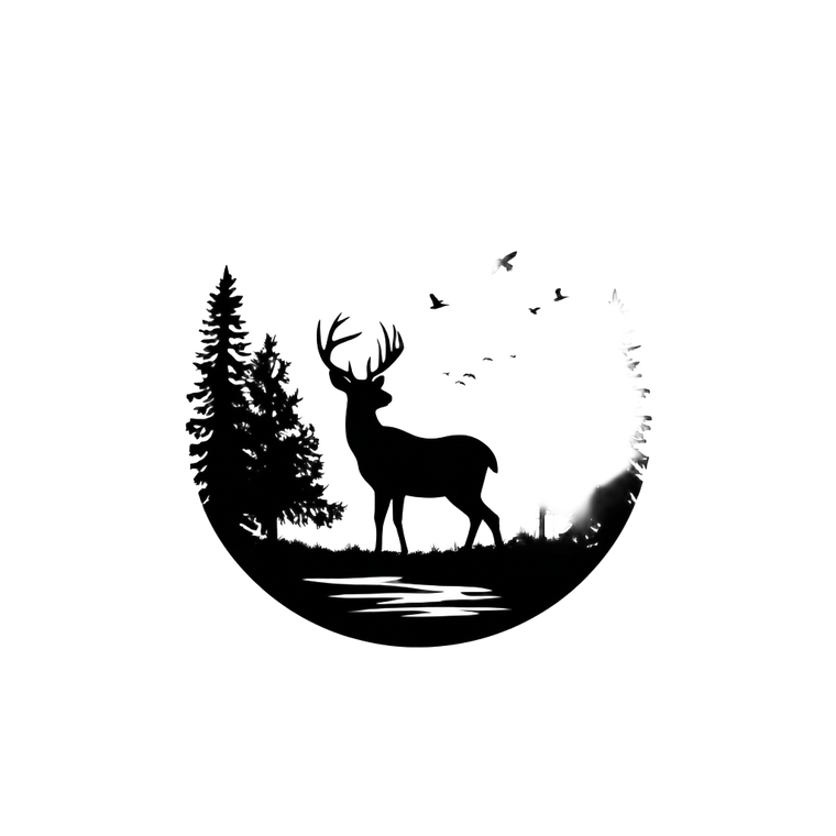 Buck Deer Silhouette Vinyl Car Decal Sticker – Waterproof & UV-Resistant 3.4133333333333336"