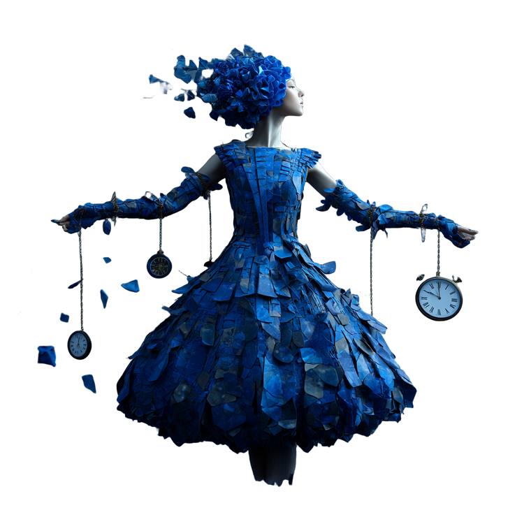 Surreal Blue Woman V2 Vinyl Car Decal Sticker – Waterproof & UV-Resistant 3.4133333333333336"