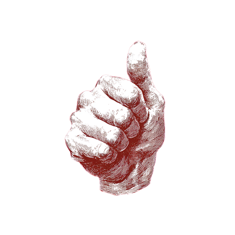 White Thumbs Up Vinyl Car Decal Sticker – Waterproof & UV-Resistant 3.4133333333333336"