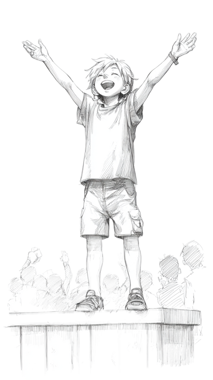 Joyful Parade Boy Vinyl Car Decal Sticker – Waterproof & UV-Resistant 4.8533333333333335"