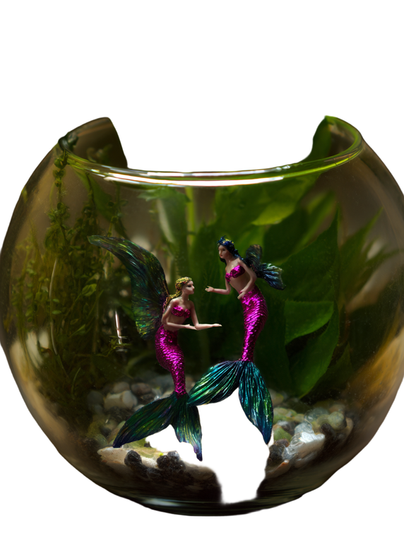 Miniature Mermaids Vinyl Car Decal Sticker – Waterproof & UV-Resistant 8.213333333333333"