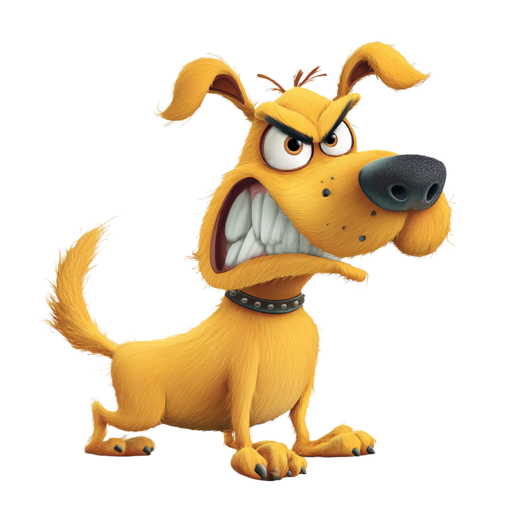 Angry Dog Cartoon Vinyl Car Decal Sticker – Waterproof & UV-Resistant 3.4133333333333336"