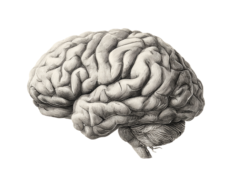 Human Brain Illustration V4 Vinyl Car Decal Sticker – Waterproof & UV-Resistant 3.3066666666666666"