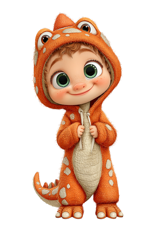 Baby Dinosaur Character Vinyl Car Decal Sticker – Waterproof & UV-Resistant 4.32"