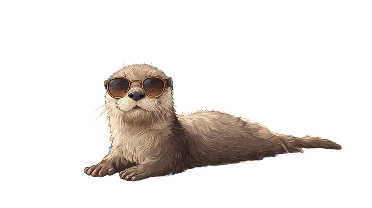 Sunbathing Otter Vinyl Car Decal Sticker – Waterproof & UV-Resistant 5.4