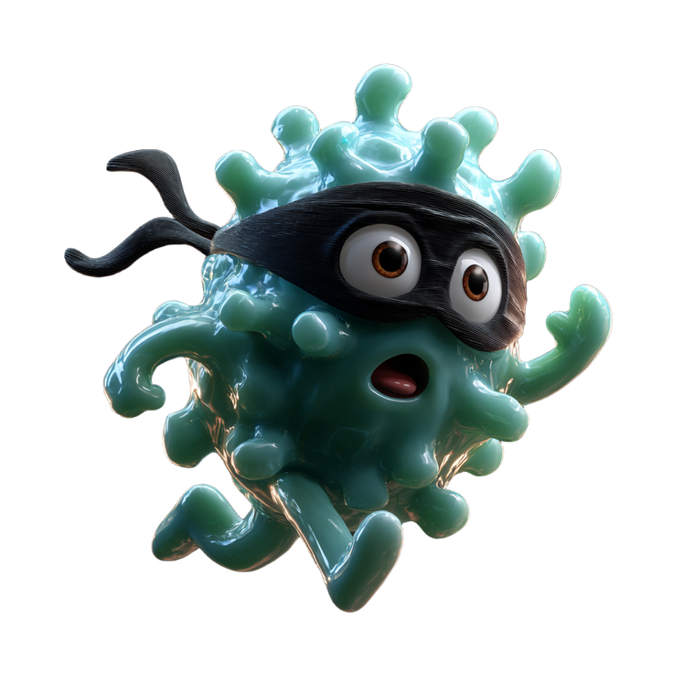 Scared Cartoon Virus Vinyl Car Decal Sticker – Waterproof & UV-Resistant 6.826666666666667"