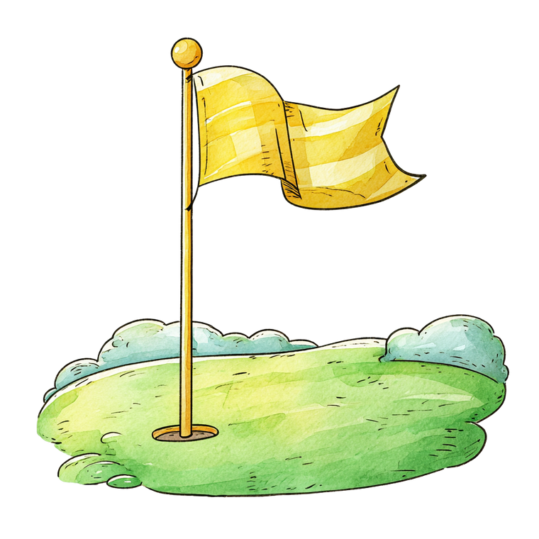 Cartoon Golf Flag Vinyl Car Decal Sticker – Waterproof & UV-Resistant 3.4133333333333336"