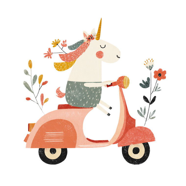 Unicorn On Vespa Vinyl Car Decal Sticker – Waterproof & UV-Resistant 6.826666666666667"