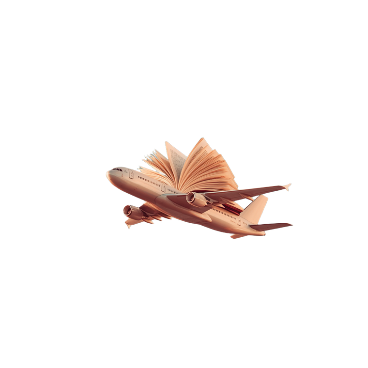 Airplane With Book Vinyl Car Decal Sticker – Waterproof & UV-Resistant 6.826666666666667"