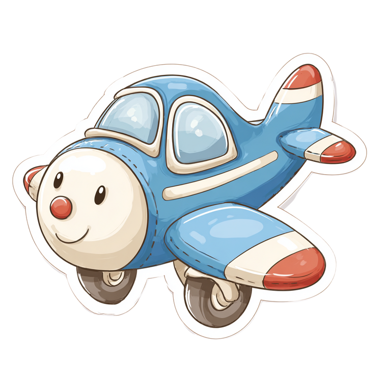Cute Cartoon Airplane V2 Vinyl Car Decal Sticker – Waterproof & UV-Resistant 3.4133333333333336"