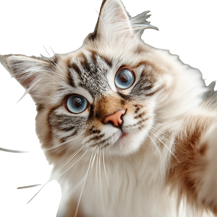 Smiling Ragdoll Cat V3 Vinyl Car Decal Sticker – Waterproof & UV-Resistant 3.4133333333333336"