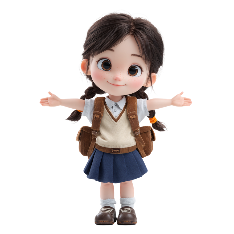 Happy School Girl V5 Vinyl Car Decal Sticker – Waterproof & UV-Resistant 3.4133333333333336"