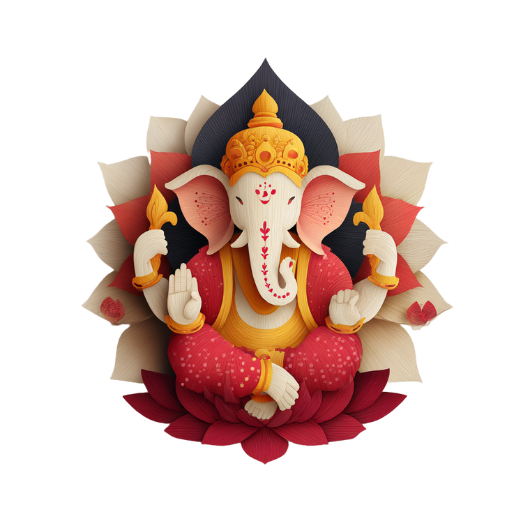 Lord Ganesh Illustration Vinyl Car Decal Sticker – Waterproof & UV-Resistant 3.4133333333333336"