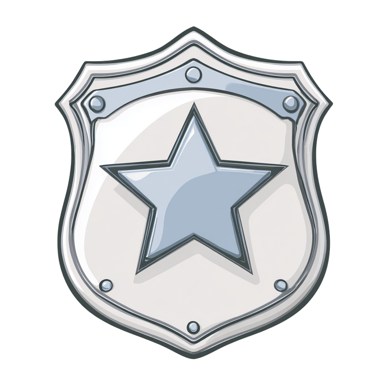 Cartoon Police Badge Vinyl Car Decal Sticker – Waterproof & UV-Resistant 3.4133333333333336"