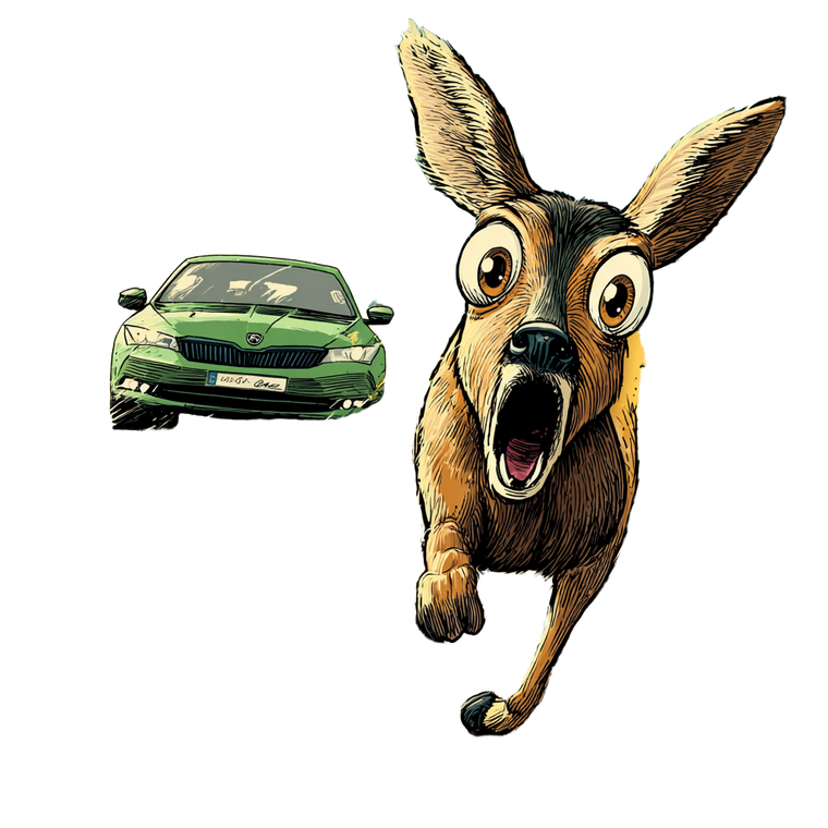 Panic Roe Deer Vinyl Car Decal Sticker – Waterproof & UV-Resistant 6.826666666666667"