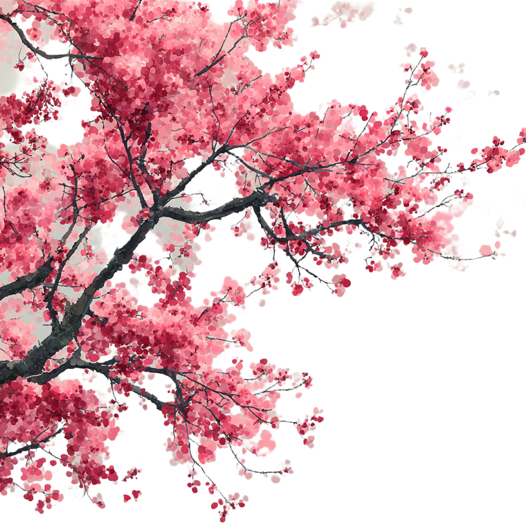 Watercolor Cherry Blossom Vinyl Car Decal Sticker – Waterproof & UV-Resistant 6.826666666666667"