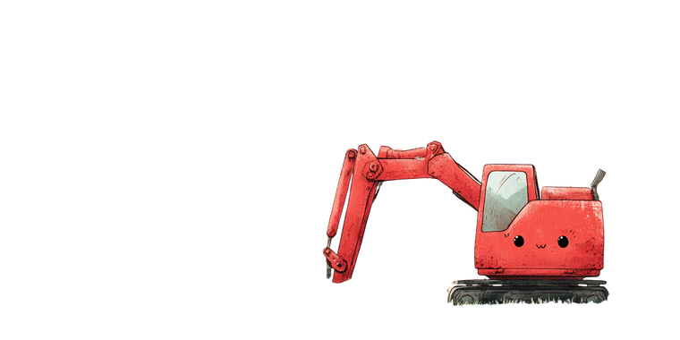 Smiling Excavator Vinyl Car Decal Sticker – Waterproof & UV-Resistant 2.56"