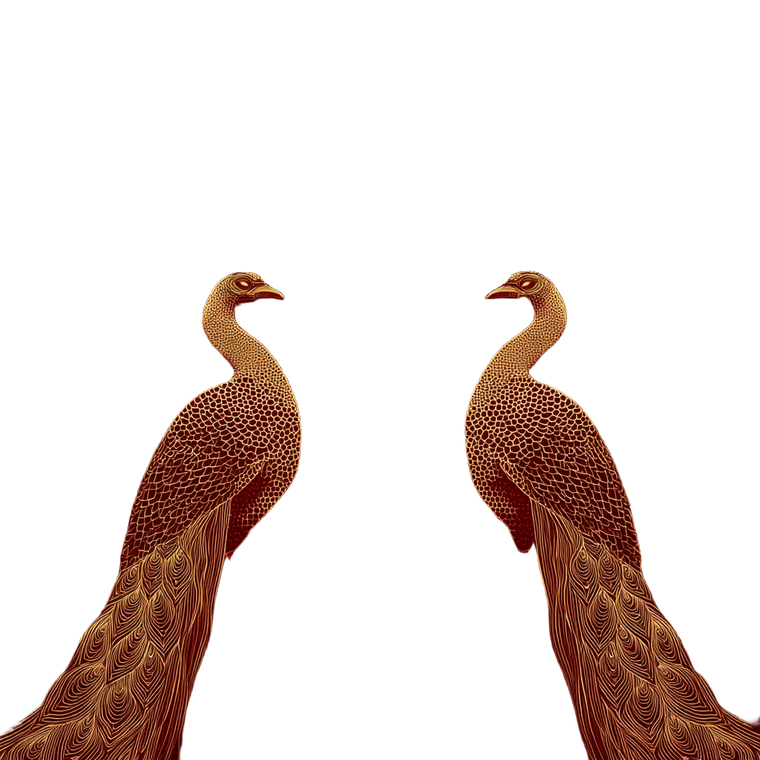 Golden Peacocks Lotus Vinyl Car Decal Sticker – Waterproof & UV-Resistant 6.826666666666667"