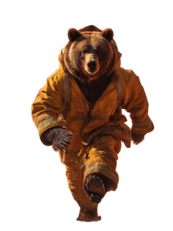 Firefighter Bear Vinyl Car Decal Sticker – Waterproof & UV-Resistant 4.1066666666666665"
