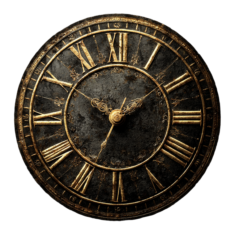 Ancient Roman Clock Vinyl Car Decal Sticker – Waterproof & UV-Resistant 3.4133333333333336"