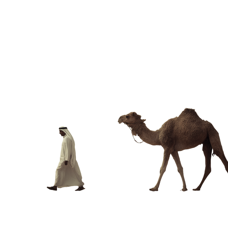 Arab With Camel Vinyl Car Decal Sticker – Waterproof & UV-Resistant 3.4133333333333336"