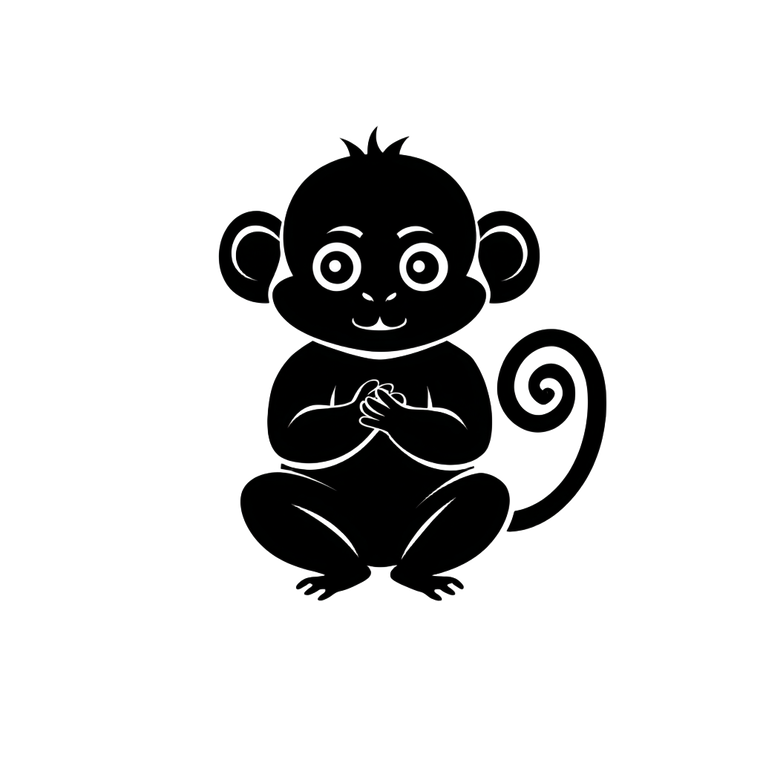 Baby Monkey Silhouette Vinyl Car Decal Sticker – Waterproof & UV-Resistant 3.4133333333333336"