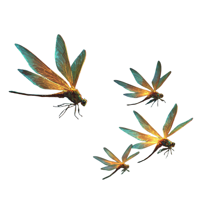 Glowing Feywild Dragonflies Vinyl Car Decal Sticker – Waterproof & UV-Resistant 3.4133333333333336"