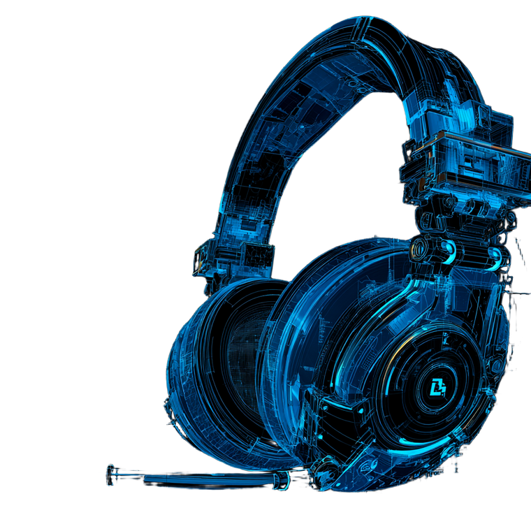 Tron Blue Headphones Vinyl Car Decal Sticker – Waterproof & UV-Resistant 6.826666666666667"