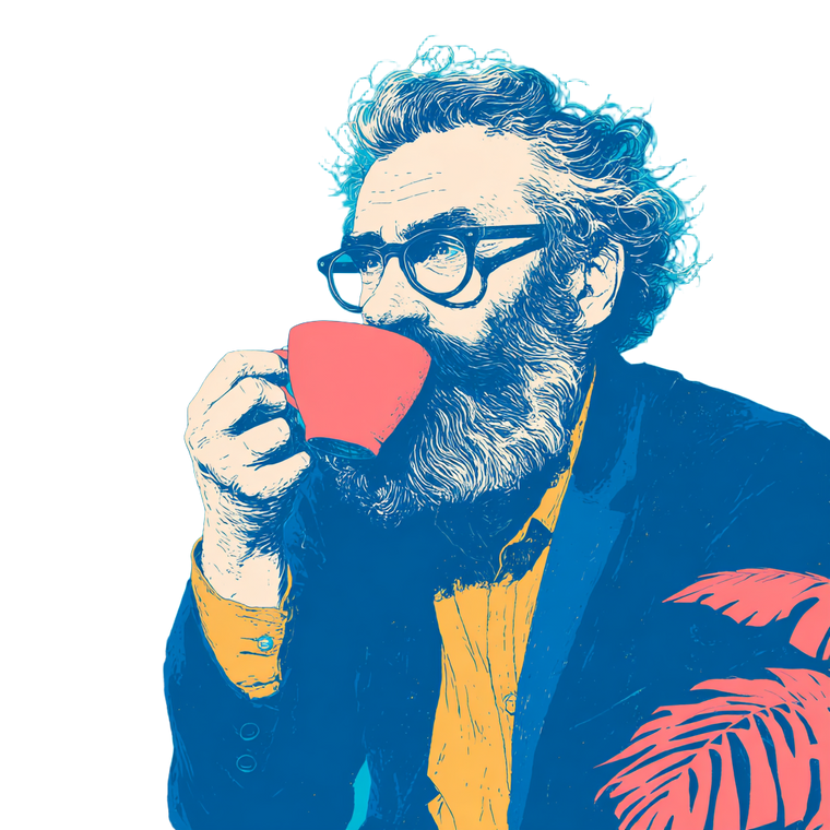 Hipster Tea Drinker Vinyl Car Decal Sticker – Waterproof & UV-Resistant 6.826666666666667"