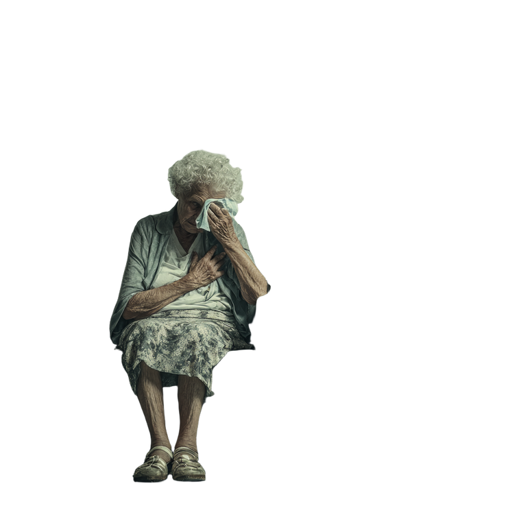 Elderly In Distress Vinyl Car Decal Sticker – Waterproof & UV-Resistant 3.4133333333333336"