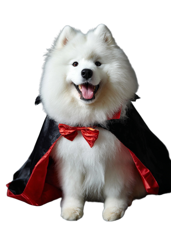 Dracula Samoyed Vinyl Car Decal Sticker – Waterproof & UV-Resistant 4.1066666666666665"