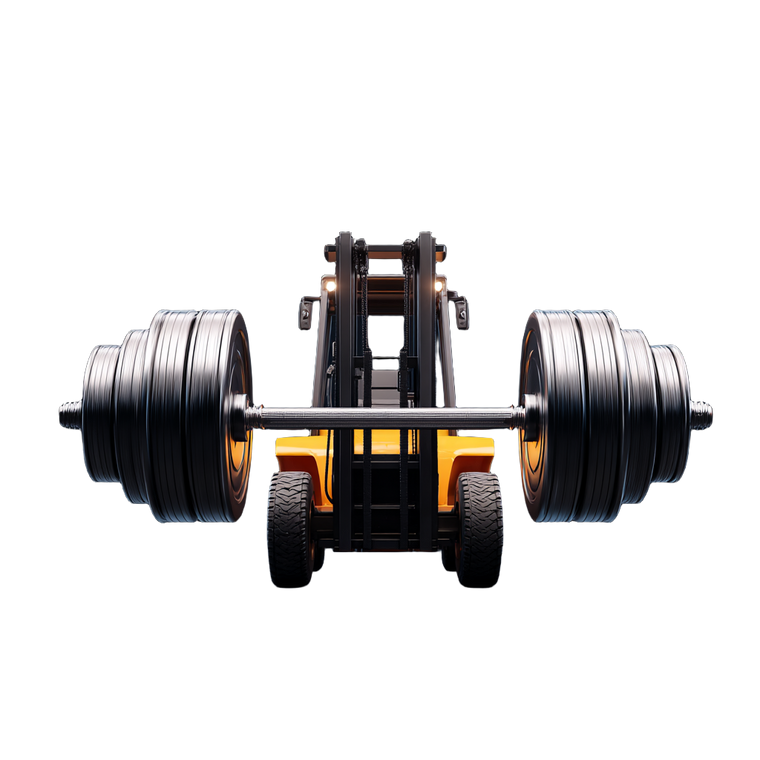 Forklift Lifting Dumbbell Vinyl Car Decal Sticker – Waterproof & UV-Resistant 3.4133333333333336"