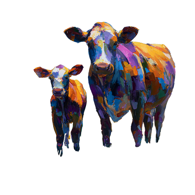 Colorful Cow Painting Vinyl Car Decal Sticker – Waterproof & UV-Resistant 6.826666666666667"