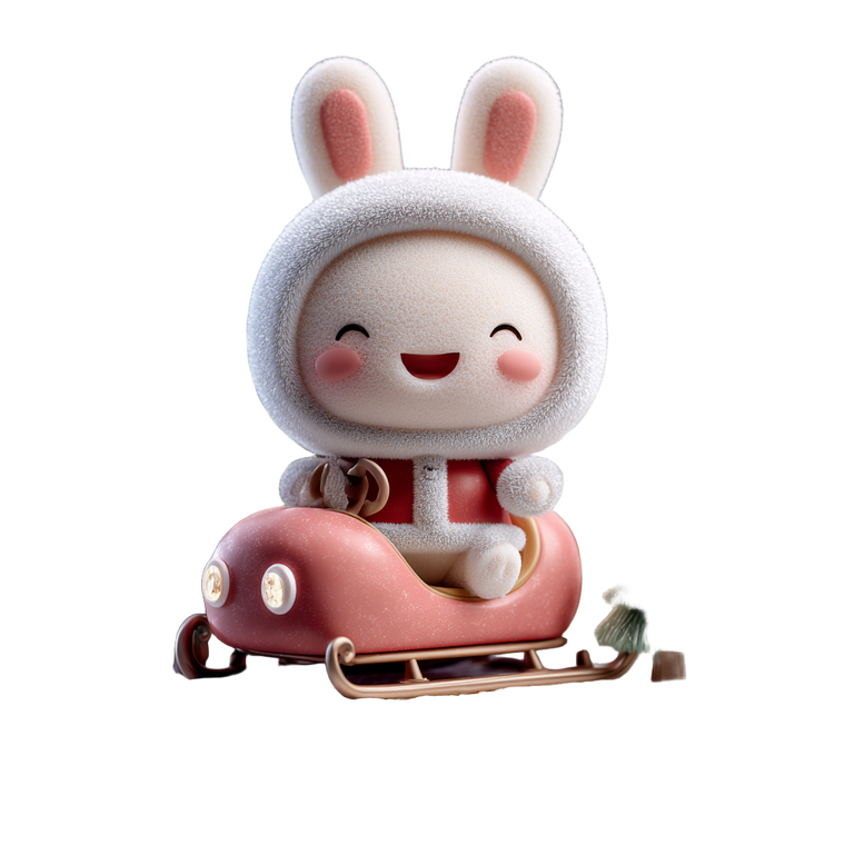 Chibi Bunny Santa Vinyl Car Decal Sticker – Waterproof & UV-Resistant 3.4133333333333336"
