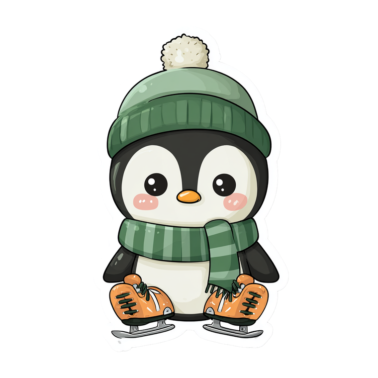Sad Kawaii Penguin Vinyl Car Decal Sticker – Waterproof & UV-Resistant 3.4133333333333336"