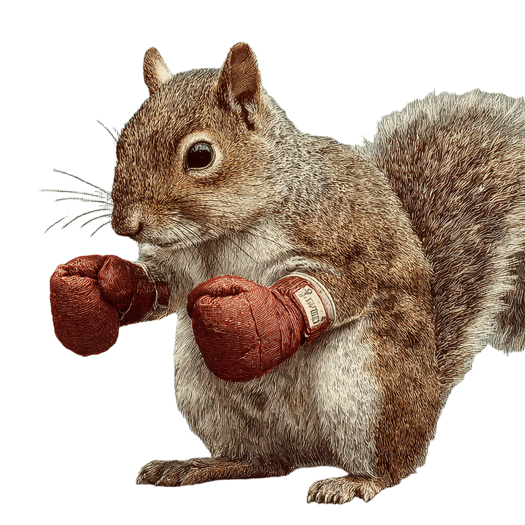 Boxing Squirrel Vinyl Car Decal Sticker – Waterproof & UV-Resistant 3.4133333333333336"